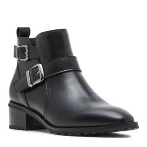 Blondo Shantel Boots Leather Buckle Booties Waterproof Black Size 7.5 NEW